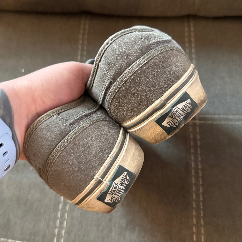 🌈5/$25 BUNDLE! Vans Chukka Lows Gray Suede and Dark Teal Laces - Picture 3 of 6